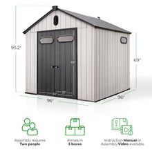 Load image into Gallery viewer, Outdoor Storage Shed with Floor 8' x 8'
