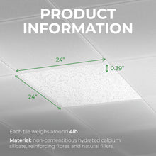 Load image into Gallery viewer, Calcium Silicate Waterproof Ceiling Tiles - Non-Cementitious, Non-Combustible Cal-Si Panels with Densified Edges, Fissured Lay-in 24" x 24"