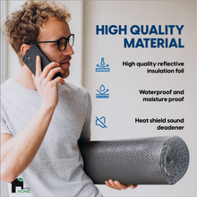 Load image into Gallery viewer, Double Bubble Reflective Foil Insulation - Reflective Insulation Roll with Metal Foil Cover - Heat Radiant Barrier for Wall, Attic, Air Duct, Window Coverings, Radiator Cover - 4'x125'