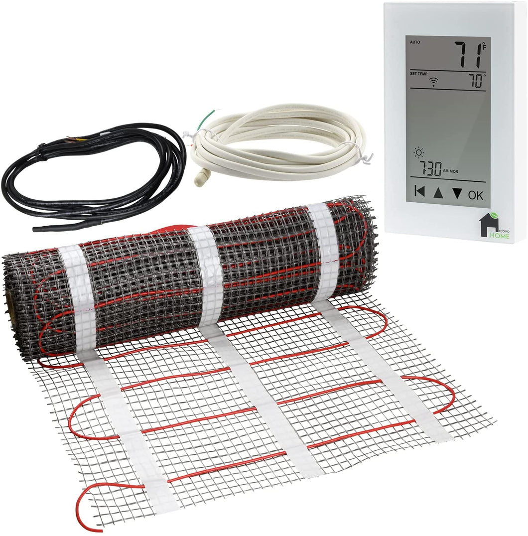 EconoHome - Fluoropolymer Insulated Floor Heating Mat - With WiFi Thermostat