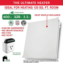 Load image into Gallery viewer, 400W Convection Heater with WiFi Thermostat &amp; Heat Guard.
