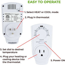 Load image into Gallery viewer, Adjustable Plugin Thermostat