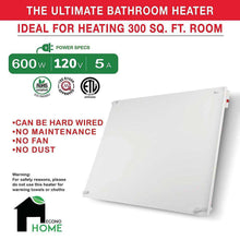 Load image into Gallery viewer, EconoHome - Wall Mount Space Heater Panel Max - 600 Watt Convector Heater - Thermostat & Reflector Included - Wholesale Home Improvement Products