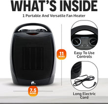 Load image into Gallery viewer, Portable Electric Space Heater 1500W/750W