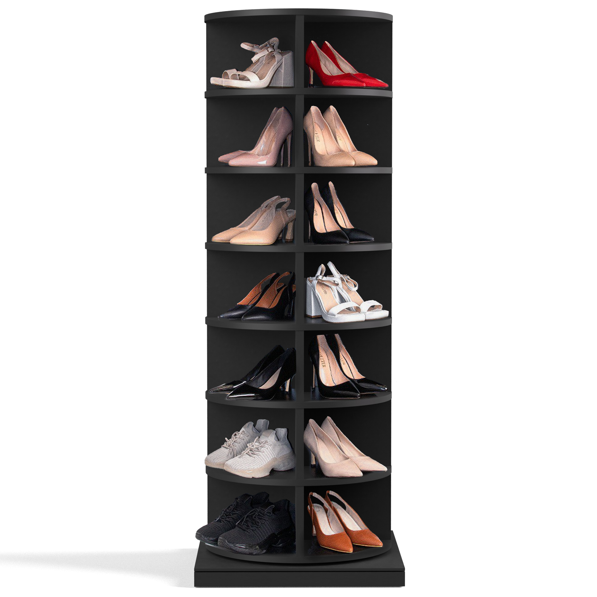 360° Rotating Shoe Rack 2-layer Pull-out Shoe Cabinet Rack height