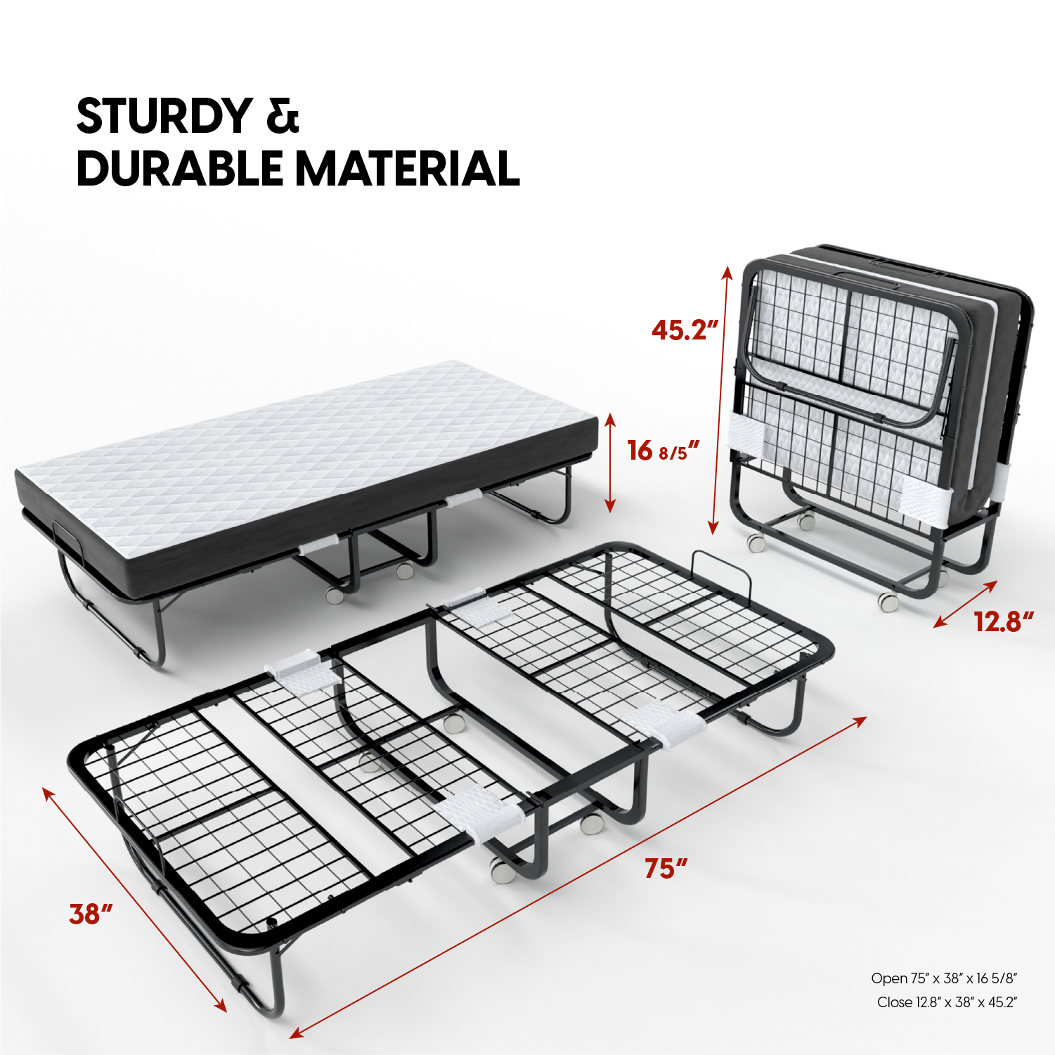Rollaway foldable bed frame deals