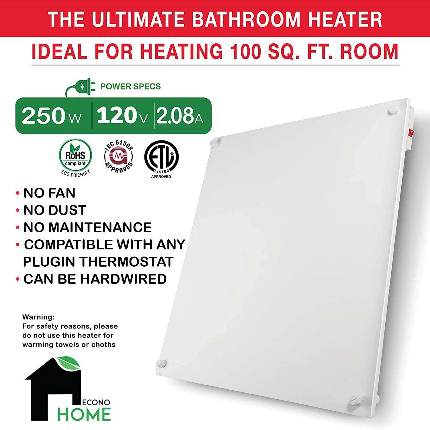 Econo Heat Econo Home Heater Econo Heat Flat Panel Heater