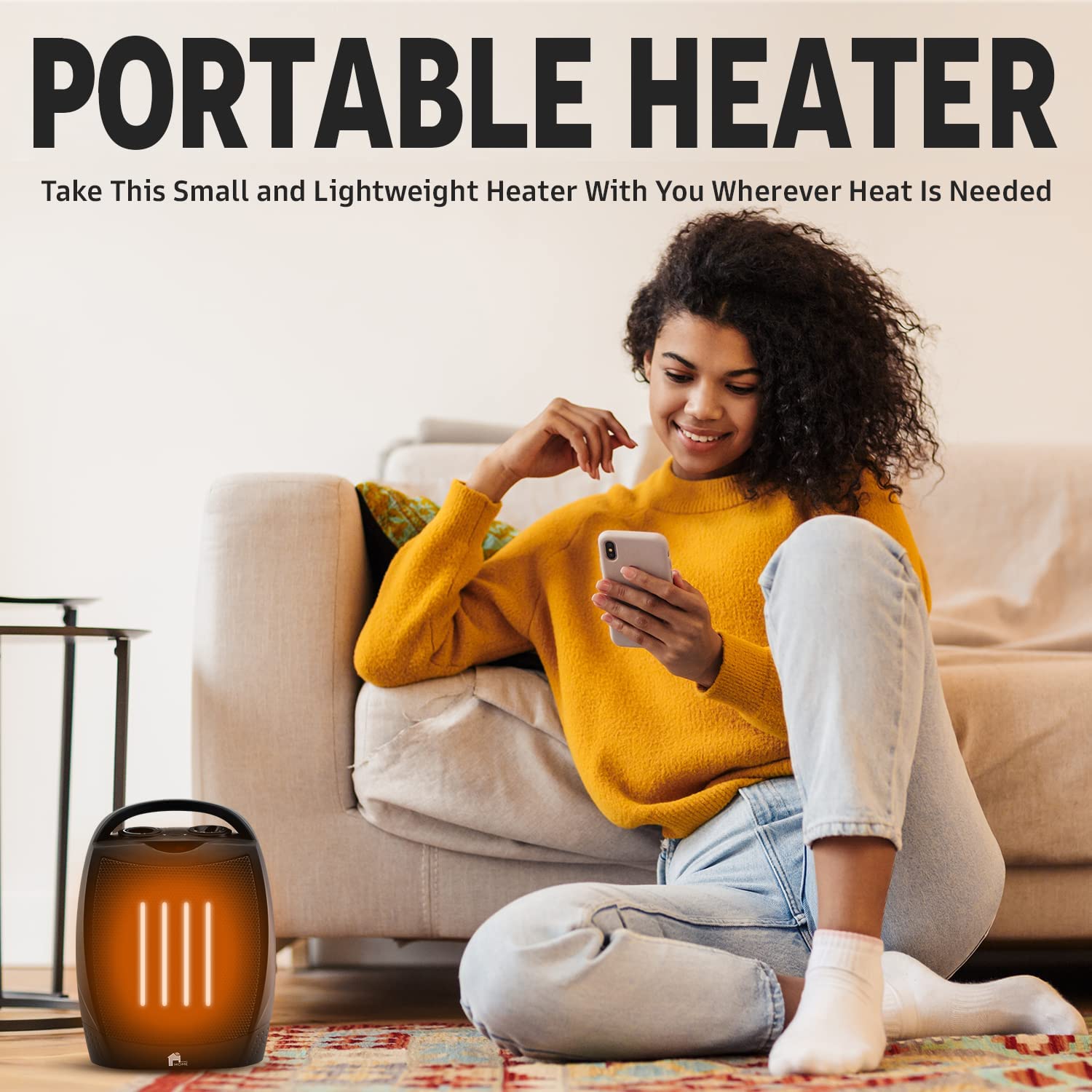 Portable Electric Space Heater 1500W/750W